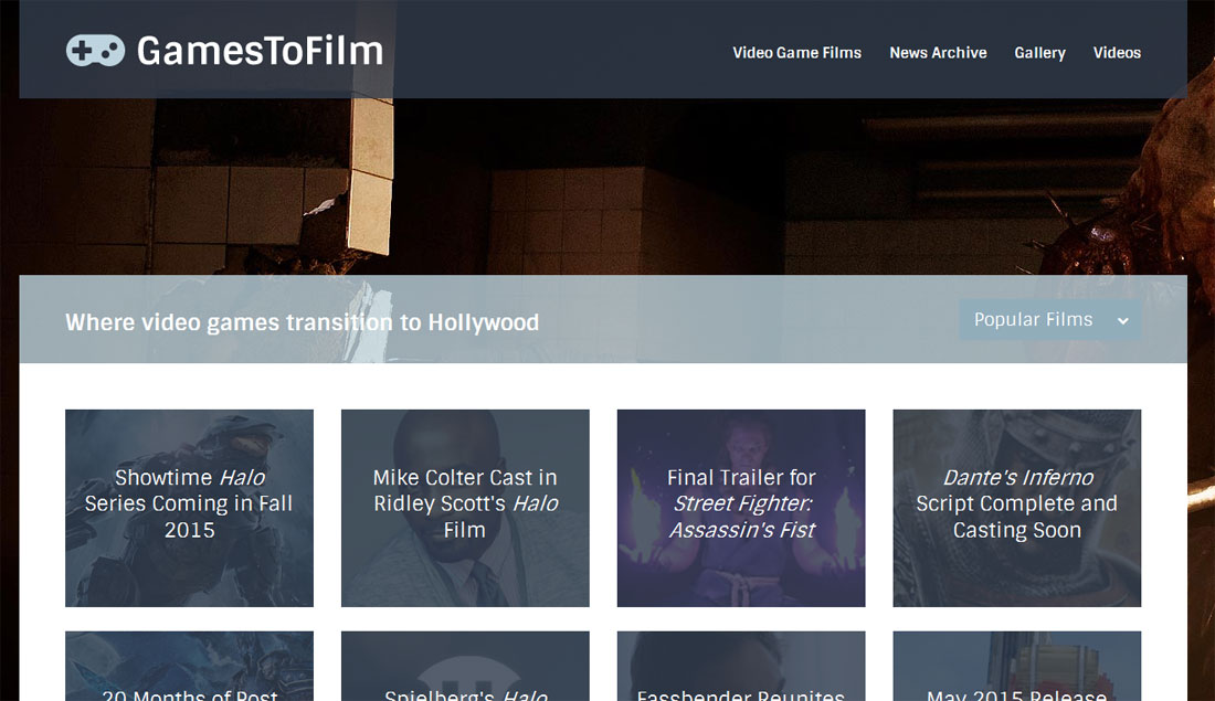 GamesToFilm website